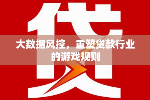 平阴大数据风控，重塑贷款行业的游戏规则