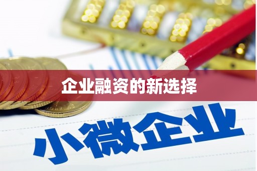 平阴企业融资的新选择