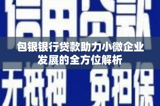 平阴包银银行贷款助力小微企业发展的全方位解析