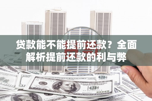 平阴贷款能不能提前还款？全面解析提前还款的利与弊