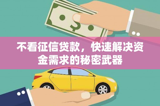 平阴不看征信贷款，快速解决资金需求的秘密武器
