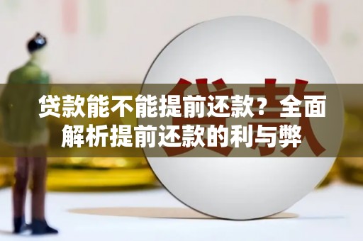 平阴贷款能不能提前还款？全面解析提前还款的利与弊